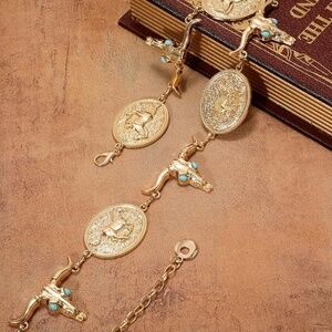 THUNDERBIRD CONCHO WESTERN SILVER BELT ADJUSTABLE BUCKLE MENS WOMENS NWT